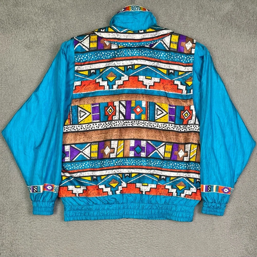Vintage 90s‎ Aztec windbreaker jacket - Picture 4 of 4